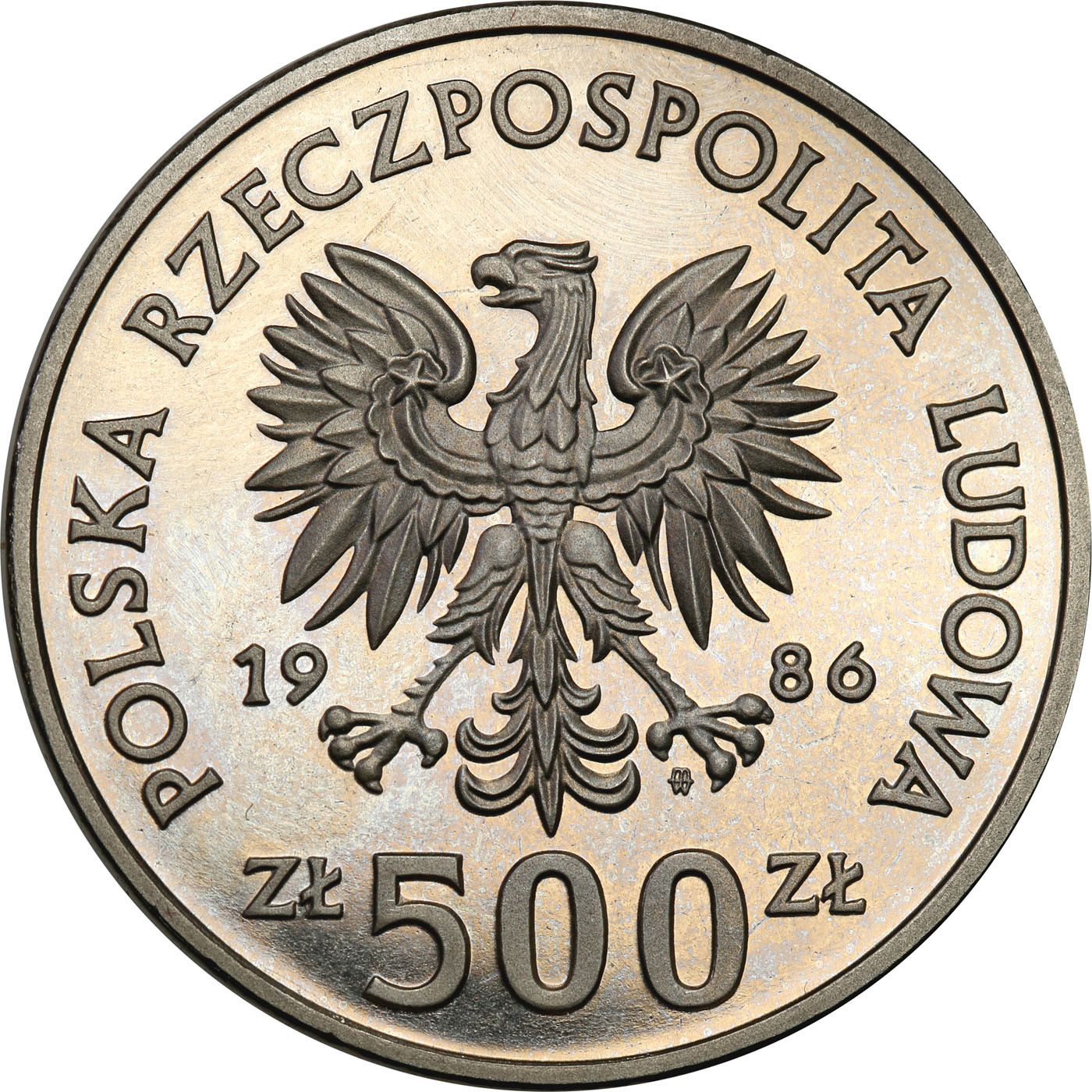 PRL. PRÓBA Nikiel 500 złotych 1986 – Władysław Łokietek